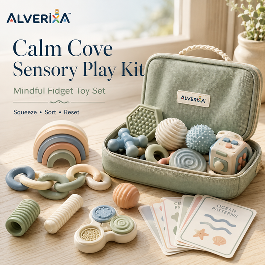 𝐀𝐥𝐯𝗲𝗿𝗶𝘅𝗮™ Calm Cove Sensory Play Kit | Mindful Fidget Toy Set, Quiet-Time Activity & Portable Kids Gift